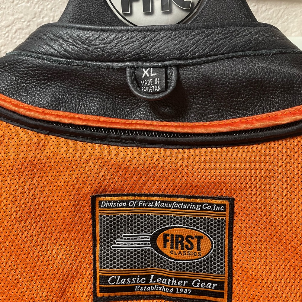 Leather motorcycle jacket